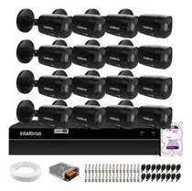 Comprar Kit 12 Câmeras Intelbras Bullet Black Ip67 Dvr 16 Canais 2tb