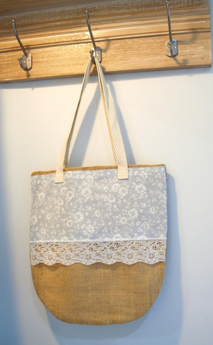 Cartera Bolso Tote 38 X 38 Cm Estampado Flores Idem Interi 