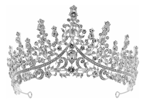 Corona Tiara De Color Plata Para Mujer Coronas De Reina 