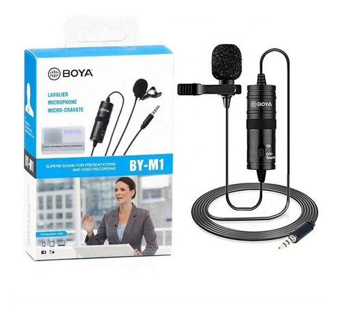 Microfono Condensador Lavalier Boya By-m1 Camara Celular