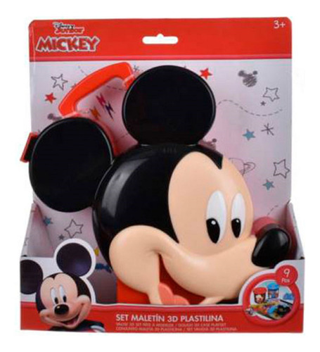 Set De Masas Con Accesorios En Maleta Plástica 3d De Mickey