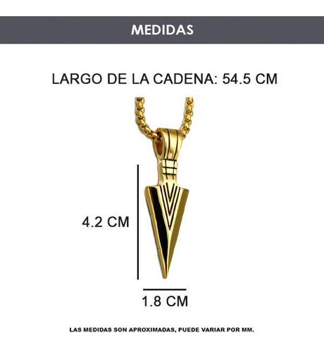 Imagen 7 de 7 de Collar Flecha Dorado