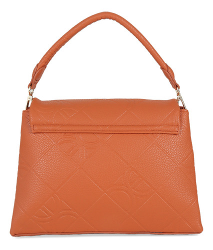 Bolsa Satchel Cloe Para Mujer Tapeta Con Broche Imán Color Naranja
