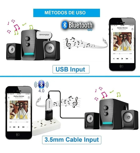 Imagen 3 de 5 de Bluetooth Audio Receptor Equipos Autos Escucha Sin Cables