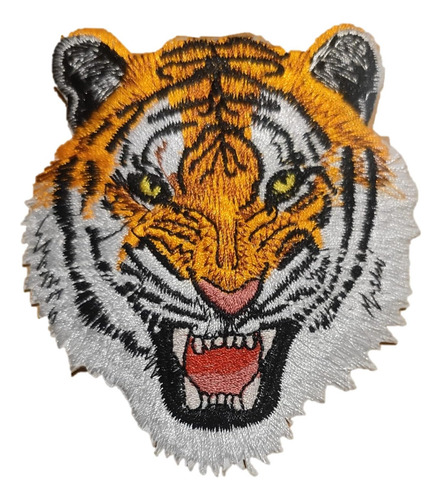Patchclub Parche Con Cabeza De Tigre Rugiente, Bordado Color