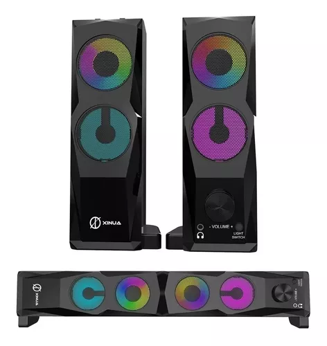 Parlante Gamer 2 En 1 Barra De Sonido Rgb Pc Tv Smart Power