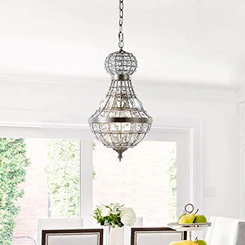 Lámpara De Araña Led (cristal, Metal, 9.8 In)diseño Imperial