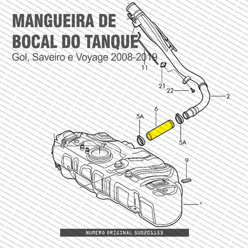 Imagem 3 de 5 de Mangueira Bocal Tanque Para Gol Voyage Saveiro G5 G6