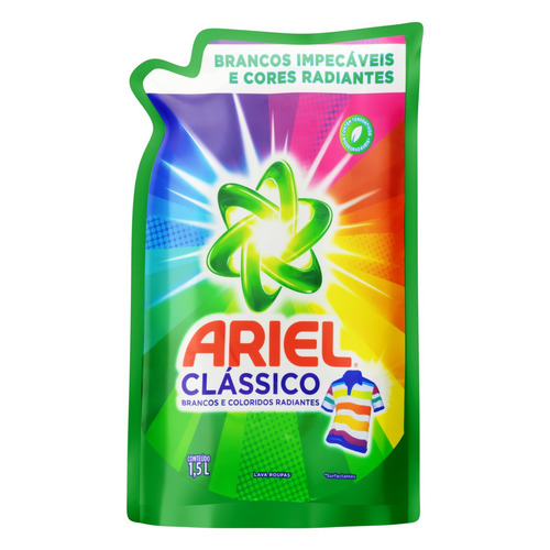 Sabão Líquido Ariel Clássico Roupas Brancas E Coloridas 1,5l