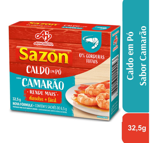 Caldo Em Pó Sazón Sabor Camarão 32,5g