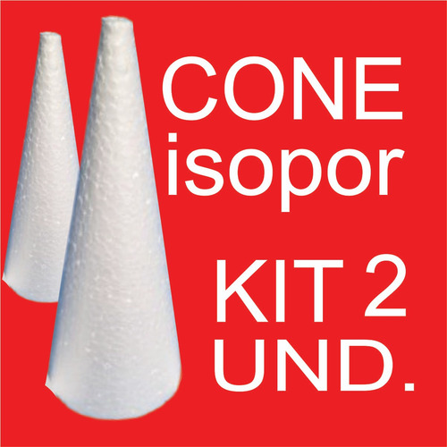 Cone Em Isopor 40cm Kit Com 2 Unidades
