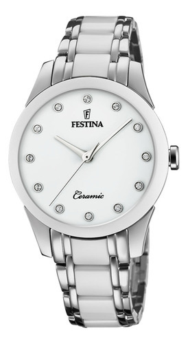 Reloj F20499/1 Festina Mujer Ceramic /marisio Color de la correa Plateado Color del bisel Plateado Color del fondo Blanco