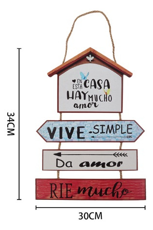 Letrero Colgante Madera Mensaje Positivo Para Casa Hogar