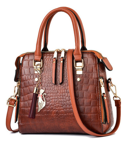 Bolso De Mano Con Cocodrilo Para Mujer, Con Borlas