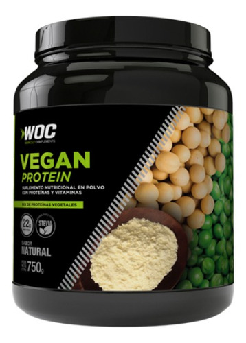 Suplemento en polvo WOC Workout Complements  Vegan Protein proteínas sabor natural en pote de 750g