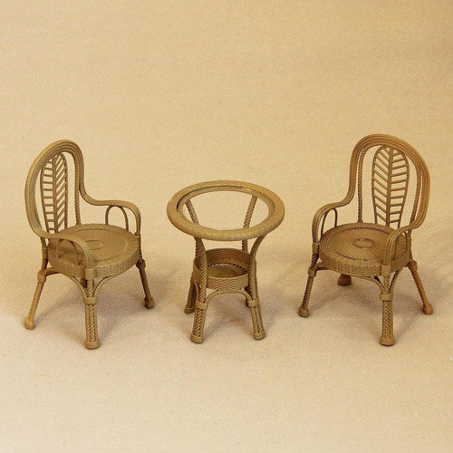 Juego De Mesa Y Silla De Patio En Miniatura A Escala 1/12,