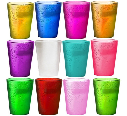 Vaso Acrilico Irrompible En Colores Traslúcidos Practi-k Verde Claro