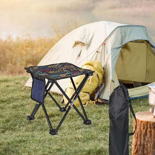 Taburete De Campamento Taburete Plegable Hojas Con Bolsa