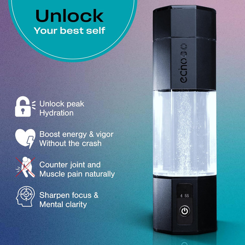 Botella De Agua De Hidrógeno Echo Go+ Ionizador De Agua De Y