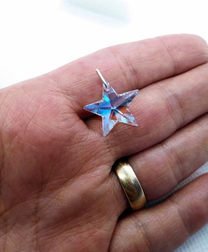 Imagem 5 de 5 de Pingente Estrela Swarovski Blue Boreal 2.0 Cm Em Prata 925