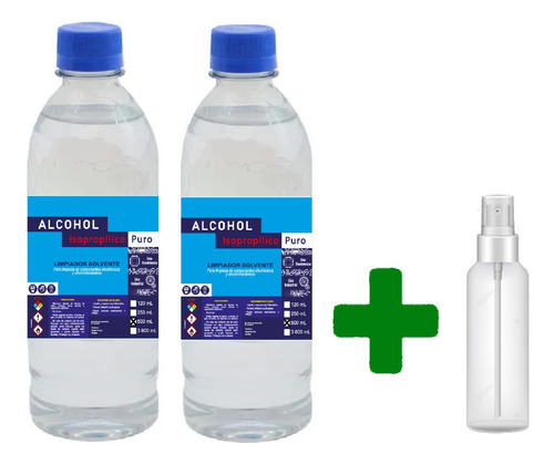 Alcohol Isopropílico Puro 500ml X2 Gratis Spray