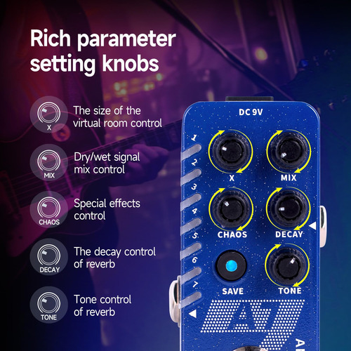 Mooer A7 Pedal Reverb Ambiance 7 Efectos Mmg