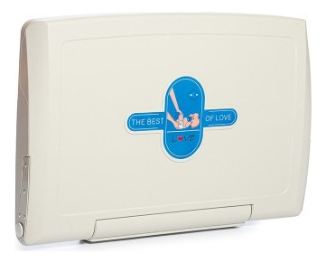 Cambiador De Pared Rebatible Plegable Compacto Para Bebes Blanco Corazones