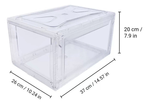 Caja De Zapatos Tenis Apilable Premium Transparente Imantada