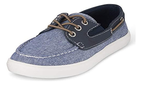 The Children's Place Baby Boys Chambray Boat Shoes, Navy, 9 