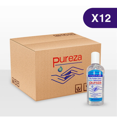 Gel Antibacterial Pureza - Paquete De 12 Unidades, 200g C/u