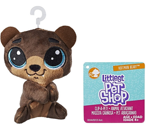 Littlest Pet Shop Mini Peluche Hoffman Beary Con Clip 11 Cm