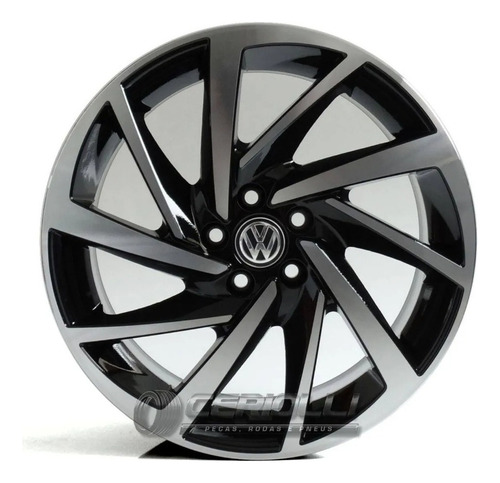 Jogo De Rodas Vw Polo Saveiro Gol 2018 Aro 17 + Bicos Cor Preto Diamantado