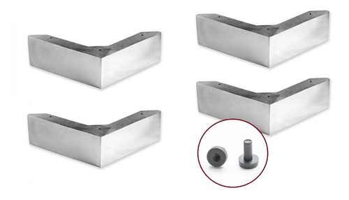 Patas De Aluminio Para Mueble X 4 One-k Decco