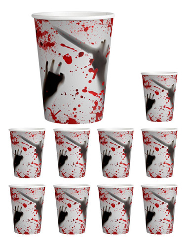 6 X 10 Vasos De Papel Desechables Para Fiestas De Halloween,