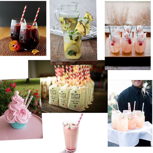 Paja Para Beber De Papel Rosegold Paja De Fiesta Biodegradab