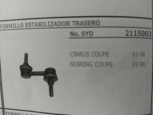 Tornillos Estabilizador Trasero Stratus Eclipse 01-06 Jgo