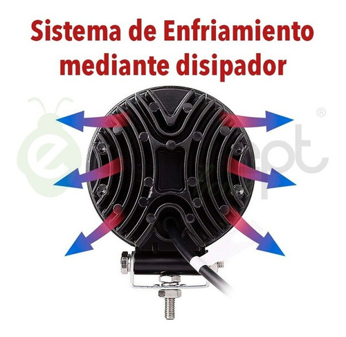 Pack X 10 Faros Reflector Led 27w Redondo 12v 24v Tractor