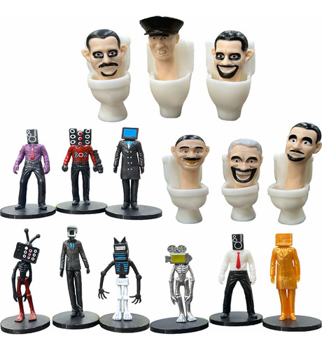 Set 12 Figuras De Skibidi Toilet Pvc Juguetes 