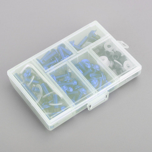 Kit De Tornillos Para Carenado De Moto 158, Color Azul