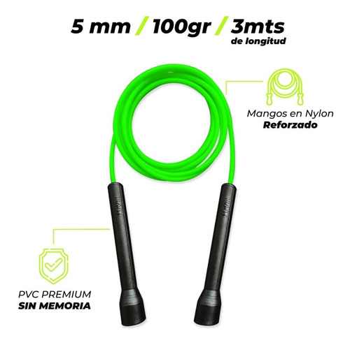 Imagen 2 de 4 de Lazo De Salto En Pvc De Velocidad 3 Mts Mangos En Nylon