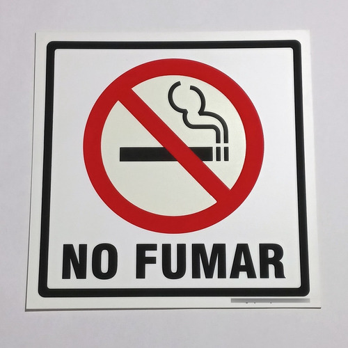 Señal No Fumar 20x20 Cm Con Fotoluminiscencia