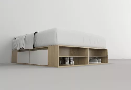 Cama Box Baúl + 4 Cajones blanco – Muebles New Style