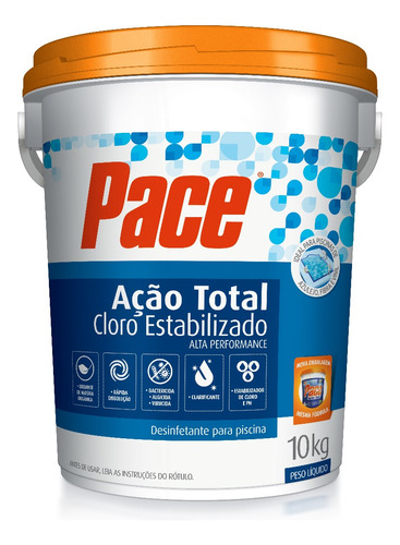 Kit 2 Cloro Alta Performance Pace Ação Total 10kg 