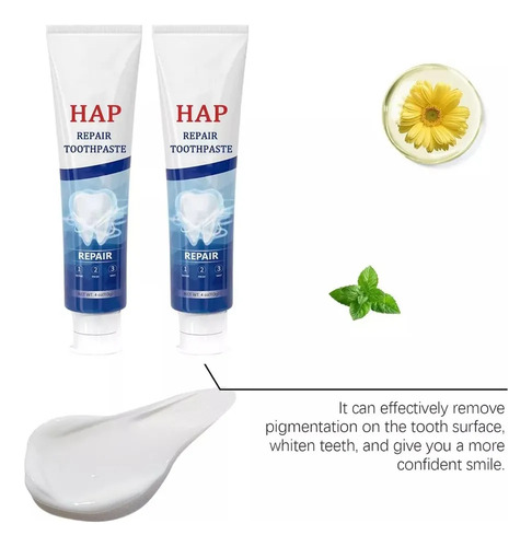 Pasta Dental Blanqueadora Hap, Limpieza Profunda, Aliento Fr