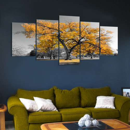 Quadro Decorativo 129x63 Arvore Kit Mdf Mosaico Sala Quarto