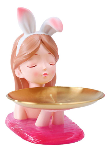 Estatuilla Estatua Bandeja De Almacenamiento Llaves Rosado
