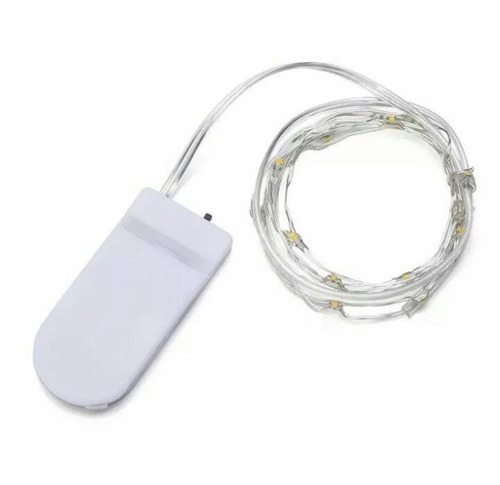 Fio Prata Cordão Luz - 2m 20 Leds - Fairy Light Bateria