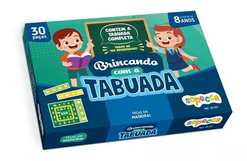 Jogo Tabuada Brinquedo Educativo e Pedagógico em MDF - Tralalá 4 Kids