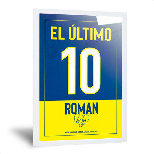 Cuadros Riquelme Boca Juniors El Ultimo 10 Enmarcado 20x30cm
