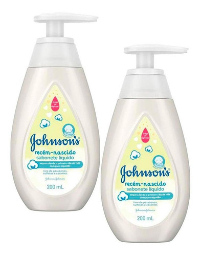 Kit 2 Sabonete Líquido Johnson's Recém Nascido 200ml